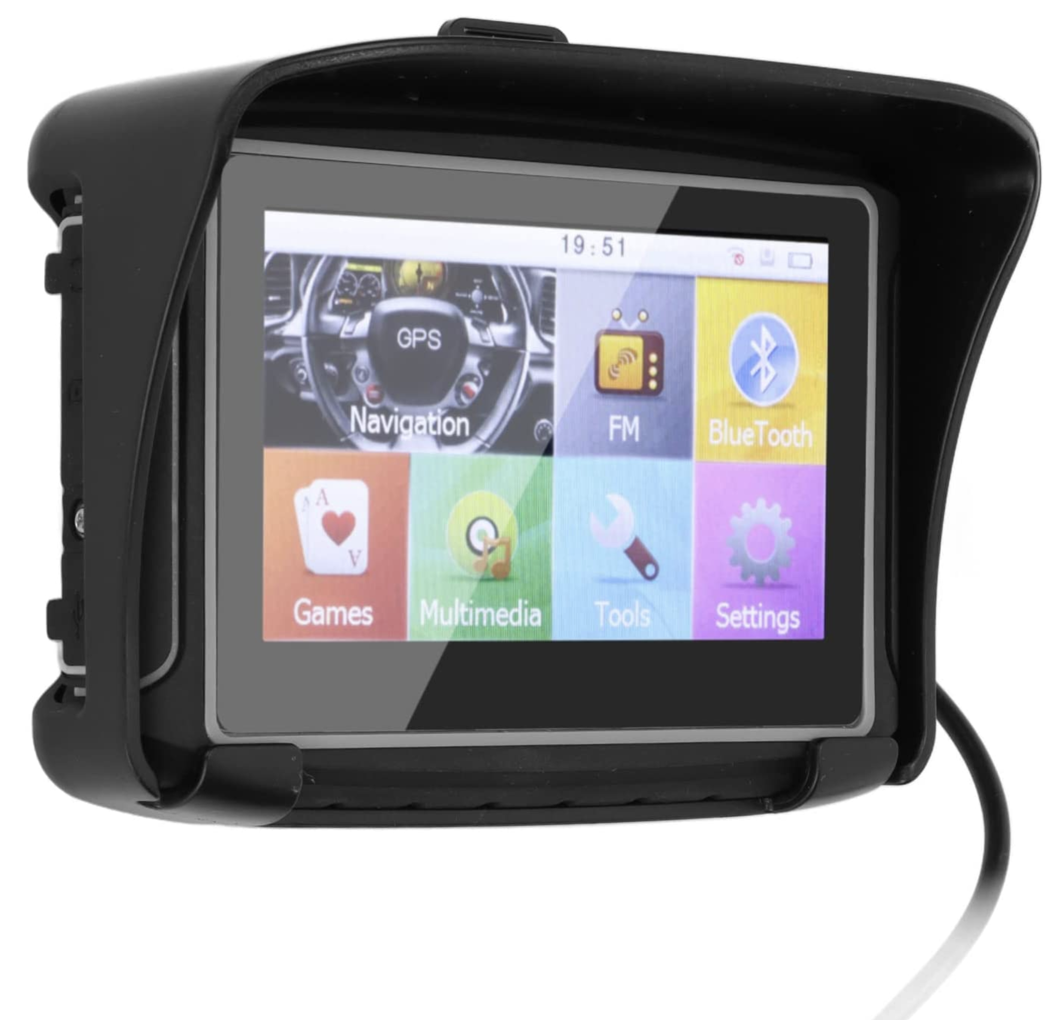 Garsentx Motorcycle GPS Navigation Device, 4.3 Inch