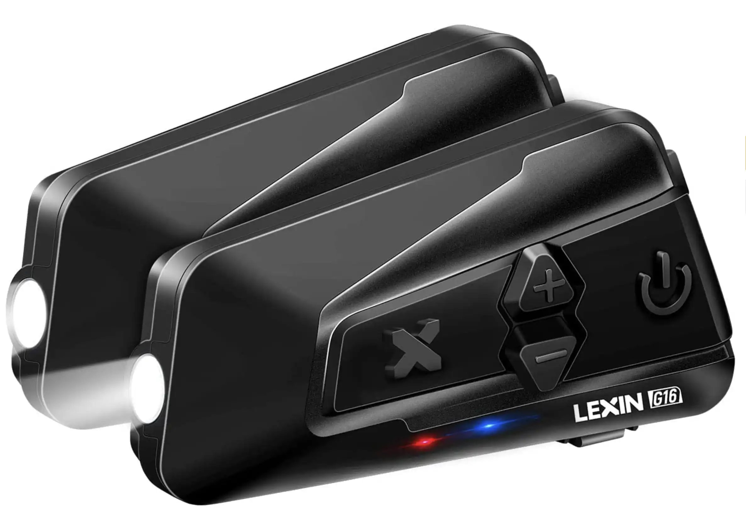 LEXIN 2pc G16 Motorbike Bluetooth Headset with Headlamp
