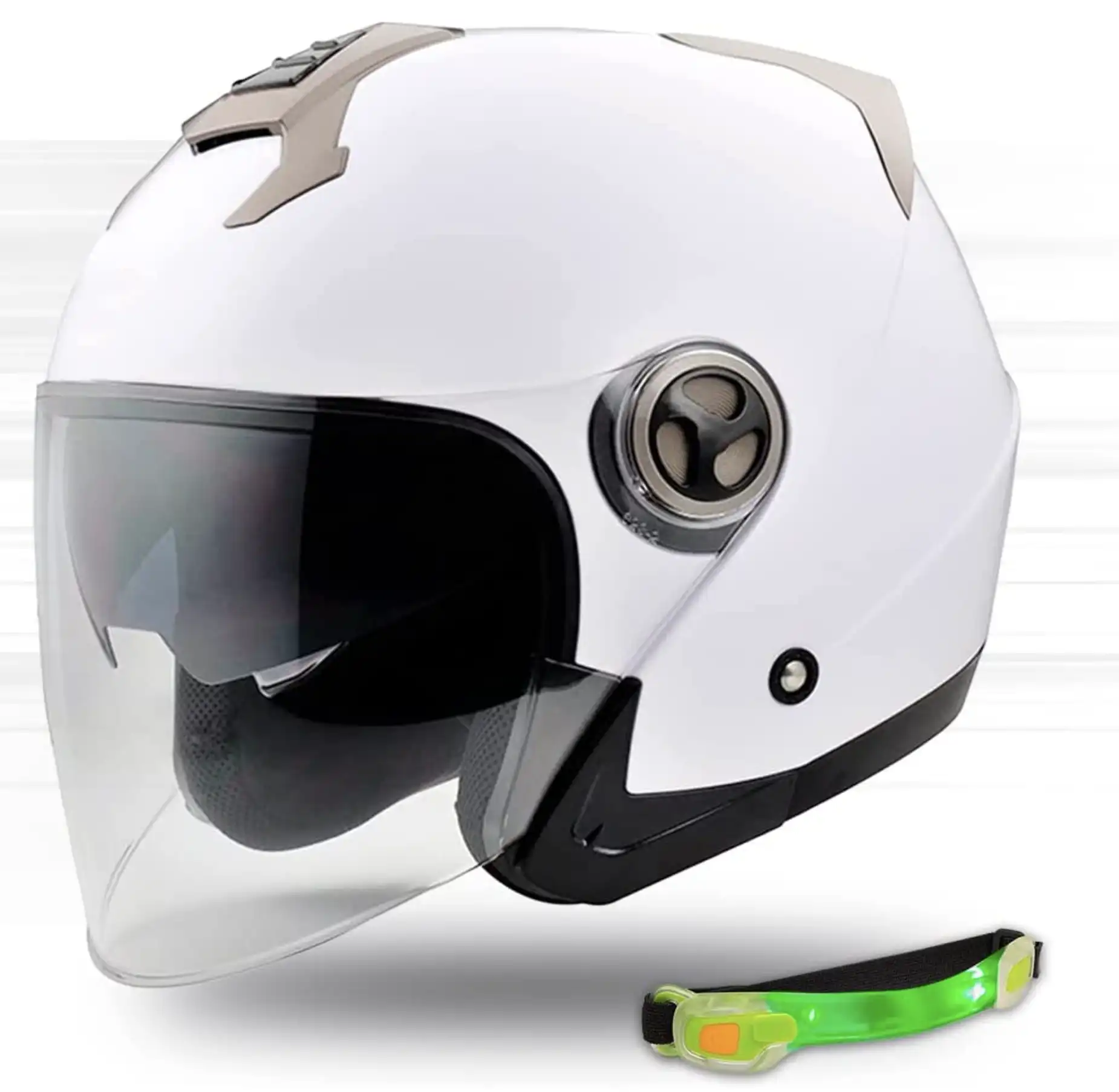 Nat Hut - Jet Motorcycle Helmet with Solar Visor
